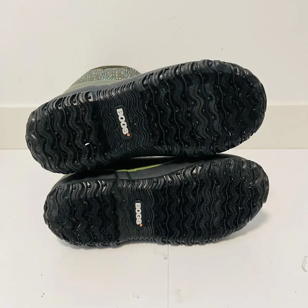 Bogs Boots Womens 8 Green Rubber Twinkle Neo Mid Calf Rain Shoes Waterproof